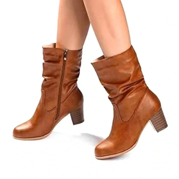 Style & Co Saraa Slouch Mid- Shaft Boot Woman Created for sazi 11 M Brown - Picture 1 of 5